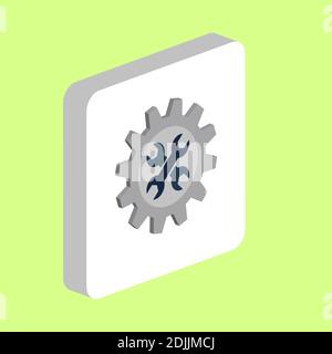 Service Simple vector icon. Illustration symbol design template for web mobile UI element. Perfect color isometric pictogram on 3d white square. Servi Stock Vector