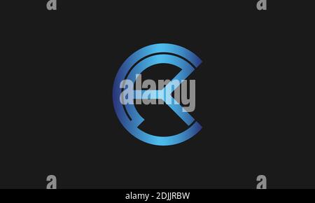 C , R , RC , CR letter logo design and monogram logo. Initial letter kc/ck logotype company name design. Stock Vector