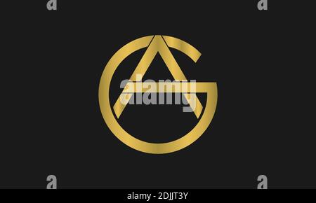 G , A , AG , GA letter logo design and monogram logo. Initial letter ag/ga logotype company name design. GA Logo Emblem Capital Letter Modern Template Stock Vector