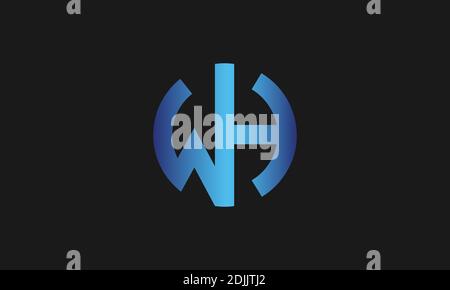 W , H , WH , HW letter logo design and monogram logo. Initial letter wh/hw logotype company name design. Stock Vector