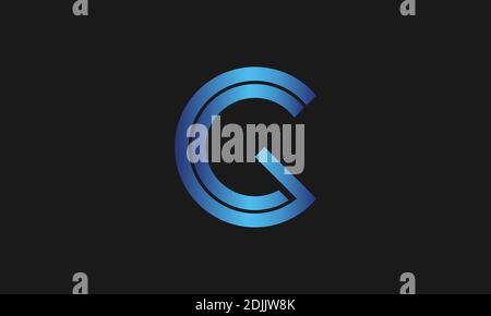 G, C, GC letter logo design template vector illustration icon. Stock Vector