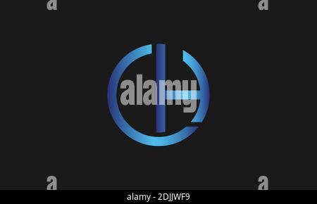 C, H, CH letter logo design template vector illustration icon. Stock Vector