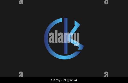 C , K , CK , KC letter logo design and monogram logo. Initial letter ck/kc logotype company name design. Stock Vector