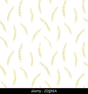 Natural vector seamless pattern leaves on white background. Template for the design of wallpaper, tiles, fabrics and dishes Stock Vector