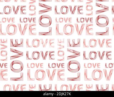 Vector seamless pattern of colored lettering love. Happy Valentine's Day. Love. Can be used for packaging design, postcards, tableware and souvenirs Stock Vector