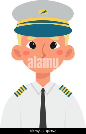 Isolated pilot man professions jobs icon- Vector Stock Vector