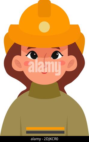 Isolated fireman woman professions jobs icon- Vector Stock Vector