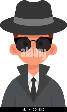 Isolated detective man professions jobs icon- Vector Stock Vector