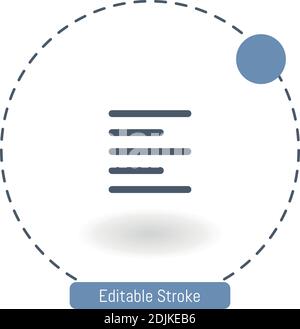 align left vector icon editable stroke outline icons for web and mobile Stock Vector