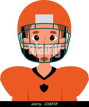 Football Player face vector illustration flat style front view Stock ...