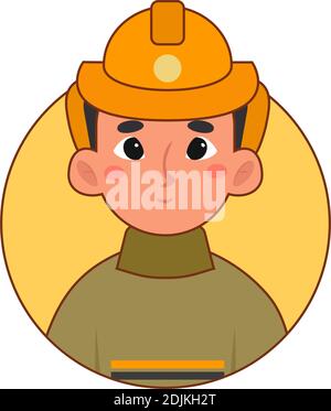 Isolated fireman man professions jobs icon logo- Vector Stock Vector