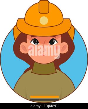 Isolated fireman woman professions jobs icon logo- Vector Stock Vector