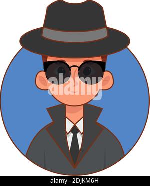 Isolated detective man professions jobs icon logo- Vector Stock Vector