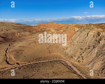 Aerial view of the Beautiful landscape around Vermilion Cliffs National Monument at Utah Stock Photo