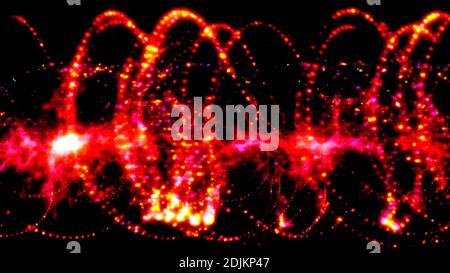 spiral particle light dna illustration, abstract background Stock Photo