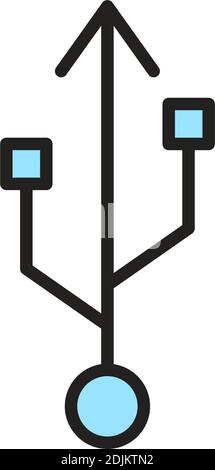 Isolated usb computers tecnology online icon- Vector Stock Vector