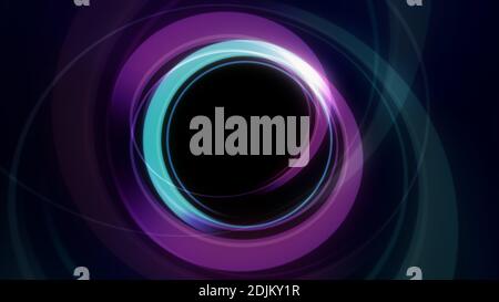 rings light neon in space, abstract illustration Stock Photo