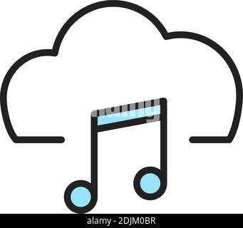 Isolated music computers tecnology online icon- Vector Stock Vector
