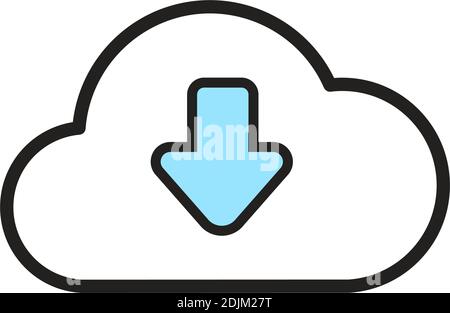 Isolated download computers tecnology online icon- Vector Stock Vector