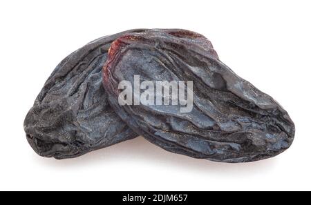 black raisins path isolated on white Stock Photo