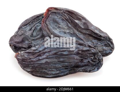 black raisins path isolated on white Stock Photo