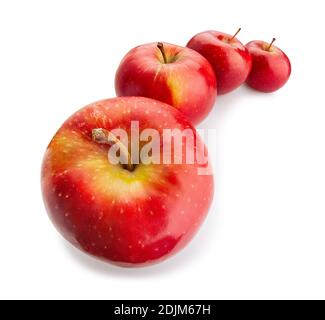red apple path isolated on white Stock Photo
