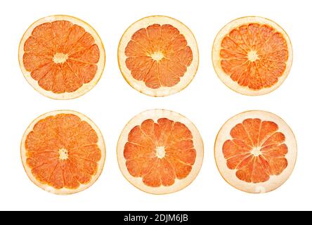grapefruit chips path isolated on white Stock Photo