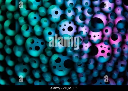 Background of colourful surreal and chaotic abstract light circles.  Stock Photo