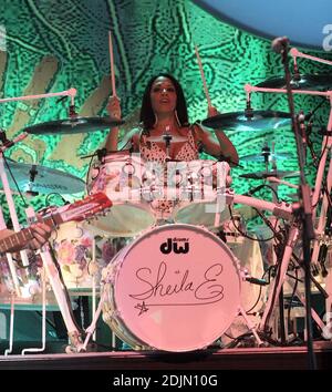 Ringo Starr and the latest edition of his All Star Band -- (Billy Squier, Richard Marx, Rod Argent, Hamish Stuart, Edgar Winter and Sheila E) perform at the at the Mizner Amphitheater in Boca Raton FL. 07/08/06 Stock Photo