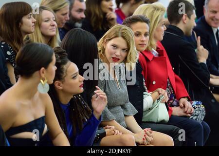 Lea Seydoux, Alicia Vikander and Catherine Deneuve attending the Louis  Vuitton show as part of Paris Fashion Week Ready to Wear Spring/Summer 2017  in Paris, France on October 05, 2016. Photo by