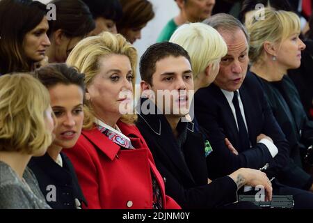 Lea Seydoux, Alicia Vikander, Catherine Deneuve, Xavier Dolan and Bernard  Arnault attending the Louis Vuitton show as part of Paris Fashion Week  Ready to Wear Spring/Summer 2017 in Paris, France on October