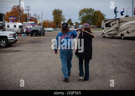 October 26, 2019, Buffalo, NY, USA: Buffalo, Ny.These photo are from  various lots around the stadium, The RV lot during the Buffalo Bills vs  Philadelphia Eagles fans. The famous Hammer lot, Mafia