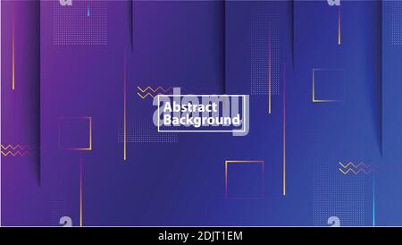 Dark minimal geometric abstract neon background. Dynamic shapes composition. Stock Vector