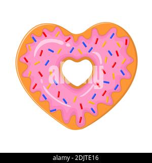 Inktastic Heart Shaped Donut with Pink Icing and Sprinkles Women's