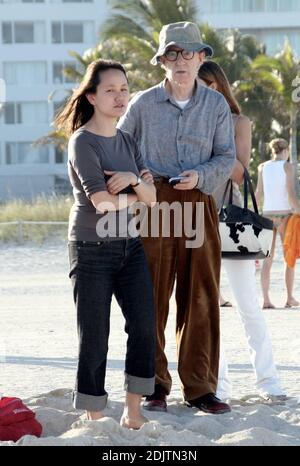 Woody Allen, wife Soon-Yi Previn and their two adopted daughters hit South Beach coming up to New Years Eve in Miami, Fl. 12/29/06 Stock Photo