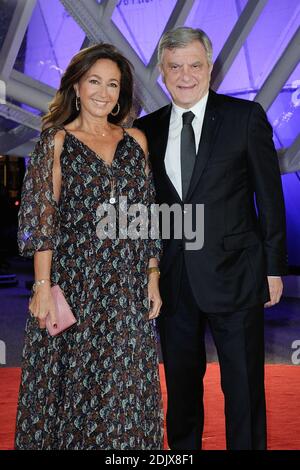 Nicolas Ghesquiere with Chief Executive Officer of LVMH Fashion Group  Sidney Toledano and his wife Katia Toledano attending the Louis Vuitton  show as part of the Paris Fashion Week Womenswear Fall/Winter 2020/2021