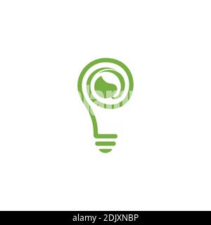green light bulb natural idea symbol logo vector Stock Vector