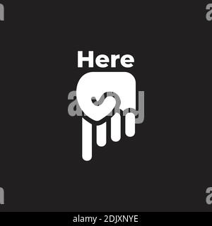 pointing down here sign hand palm symbol vector Stock Vector