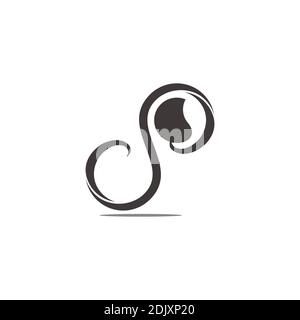swirl motion leaf tree natural symbol logo vector Stock Vector