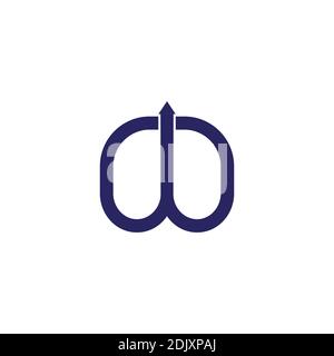 abstract letter w up arrow geometric loop logo vector Stock Vector