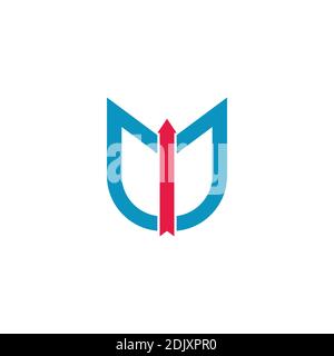 abstract letter m arrow up motion geometric simple logo vector Stock Vector