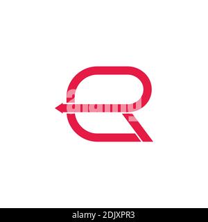 letter er simple square line arrow geometric logo vector Stock Vector