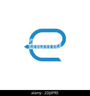 abstract letter e simple motion arrow geometric loop logo vector Stock Vector