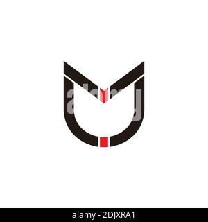 letter mj simple geometric colorful arrow geometric line logo vector Stock Vector