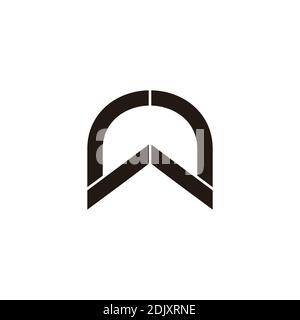 letter rw simple geometric colorful geometric line logo vector Stock Vector