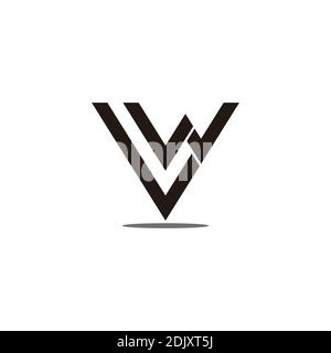 letter lw simple triangle geometric line logo vector Stock Vector
