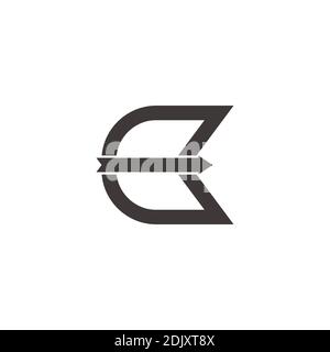 letter ck motion arrow simple geometric logo vector Stock Vector