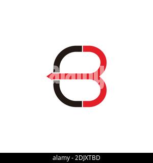 letter cb motion arrow simple geometric logo vector Stock Vector