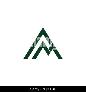 letter rm simple geometric mountain line logo vector Stock Vector