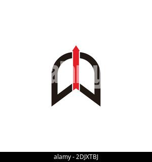 abstract letter w arrow up motion geometric simple logo vector Stock Vector